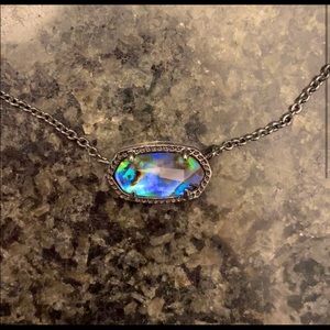 Kendra Scott Elisa in Gunmetal with Abalone Shell